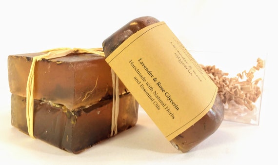 Lavender, Rose Glycerin Soap Set - Gift Set - Sensitive Skin, Hypoallergenic, Antibacterial, Antiviral, Natural, Hydrating, Acne Treating